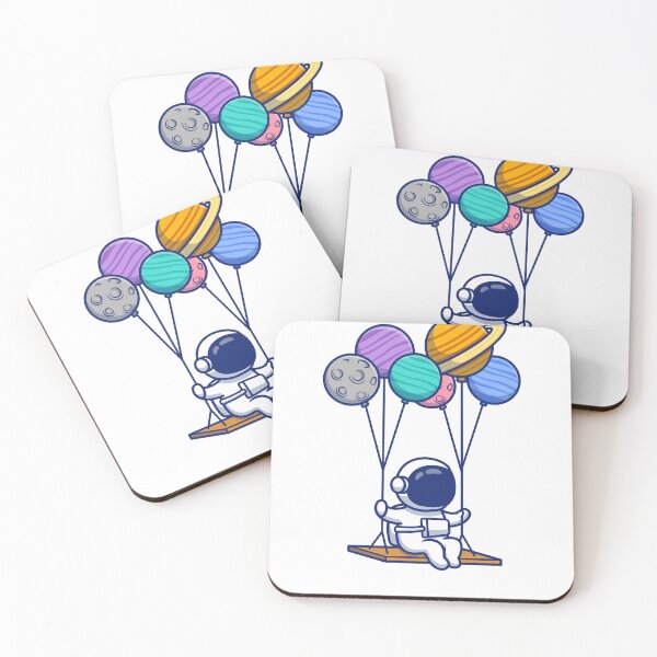Item preview, Astronaut Flying on Planet Baloons Sticker designed and sold by rebel-store21.