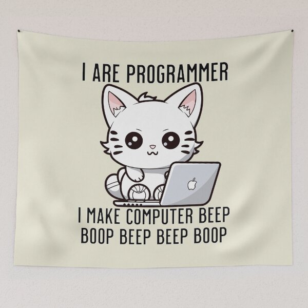 Item preview, I Are Programmer Funny Kawaii Cat Programmer designed and sold by LOT7Clothing.
