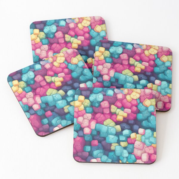 Item preview, Colorful fantasy pattern yellow pink turquoise blue black ornaments Candy designed and sold by G-M-Designs.