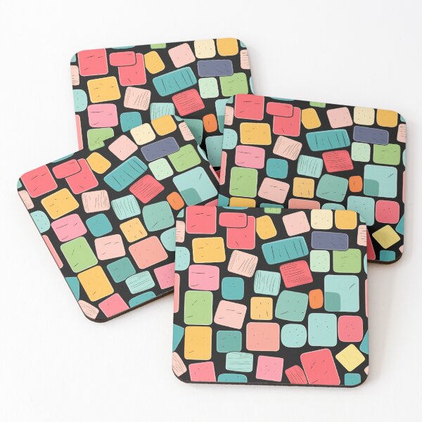 Item preview, Colorful fantasy pattern yellow pink turquoise blue black ornaments Candy designed and sold by G-M-Designs.