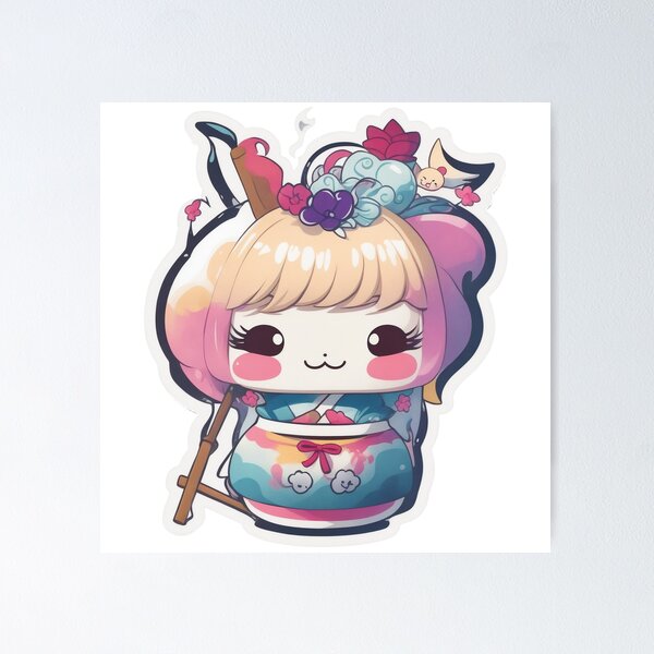 Aperçu de l'œuvre Adorables amis Yokai: Kawaii Yokai Sticker créée et vendue par justomi.