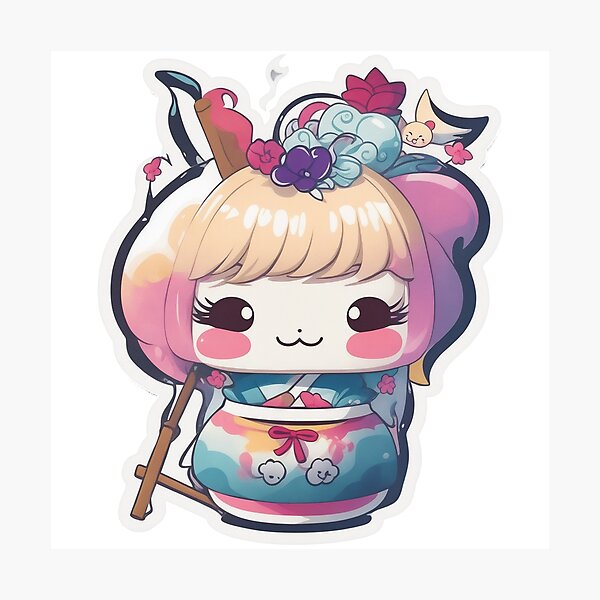 Aperçu de l'œuvre Adorables amis Yokai: Kawaii Yokai Sticker créée et vendue par justomi.