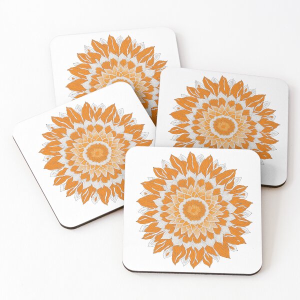 Item preview, Orange Mandala Sun Flower  designed and sold by ArtOfMandala.