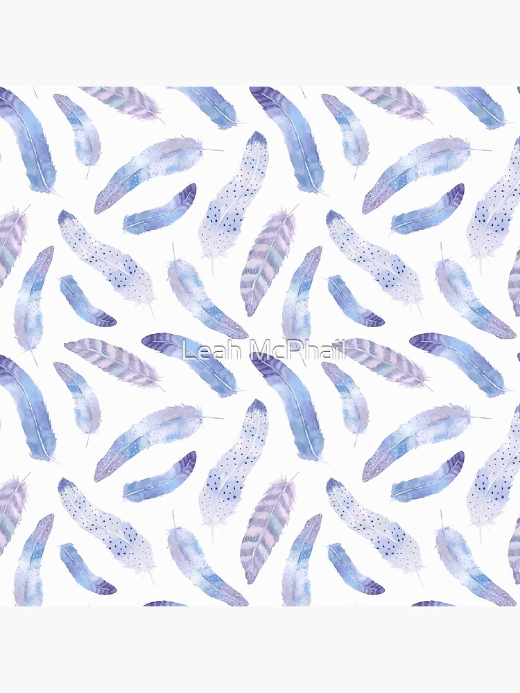Purple and White Boho Feathers by LeahMcPhail