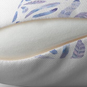 Alternate view of Purple and White Boho Feathers Throw Pillow