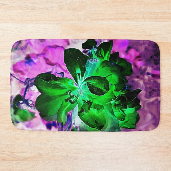 Item preview, glowing luminescent green flower on pink background designed and sold by Gabriel BOCQUAIRE.
