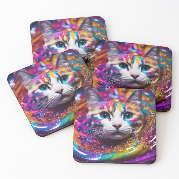 Item preview, Cat in the swirl of colors designed and sold by Girih.
