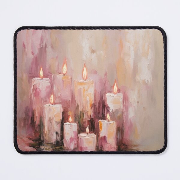 Item preview, Coquette aesthetic vintage painting of pink candles designed and sold by Coquette Art.