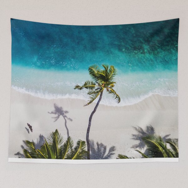 Item preview, Tropical Paradise with Palm Trees and Waves at Saafu Point Rd, Fuvahmulah, Maldives – palm trees designed and sold by thespecialtyhub.