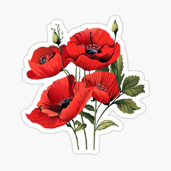 Item preview, Red poppies flowers, beautiful poppy watercolor illustration Holiday Decoration Birthday gifts and presents designed and sold by sofiartmedia.