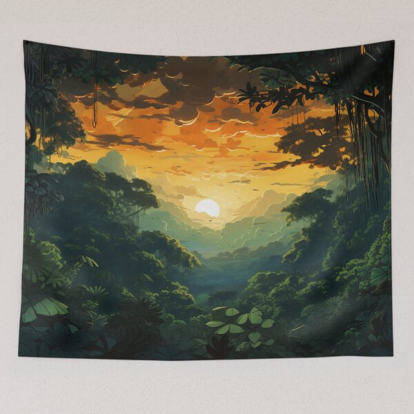 Item preview, Jungle Sunset Symphony - Canopy's Glow designed and sold by OdysseyArtworks.