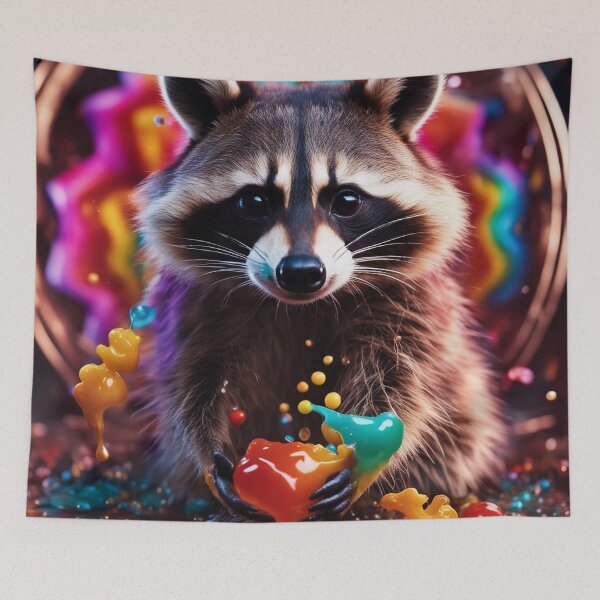 Item preview, Raccoon plays with paint designed and sold by Girih.