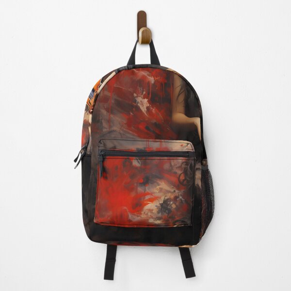 Item preview, Melody & Ink: The Tattoo-Styled Muse with a Violin Against a Crimson Grunge Canvas designed and sold by oanaunciuleanu.