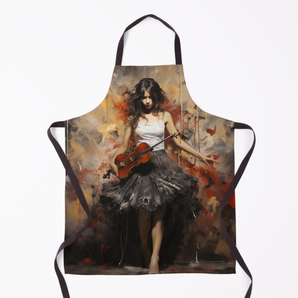 Item preview, Melody & Ink: The Tattoo-Styled Muse with a Violin Against a Crimson Grunge Canvas designed and sold by oanaunciuleanu.