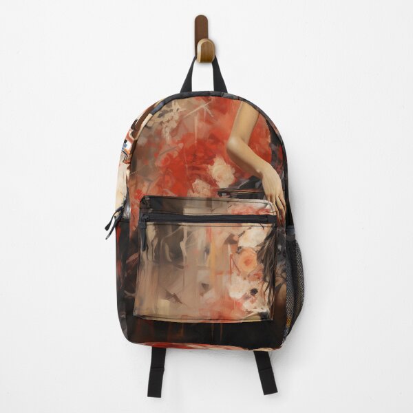 Item preview, Melody & Ink: The Tattoo-Styled Muse with a Violin Against a Crimson Grunge Canvas designed and sold by oanaunciuleanu.