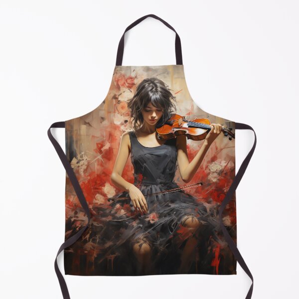 Item preview, Melody & Ink: The Tattoo-Styled Muse with a Violin Against a Crimson Grunge Canvas designed and sold by oanaunciuleanu.