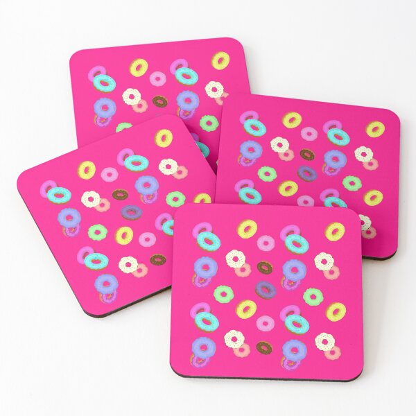 Item preview, Cool fun colorful donuts sweet pastry sprinkles icing pattern on hot pink designed and sold by PLdesign.
