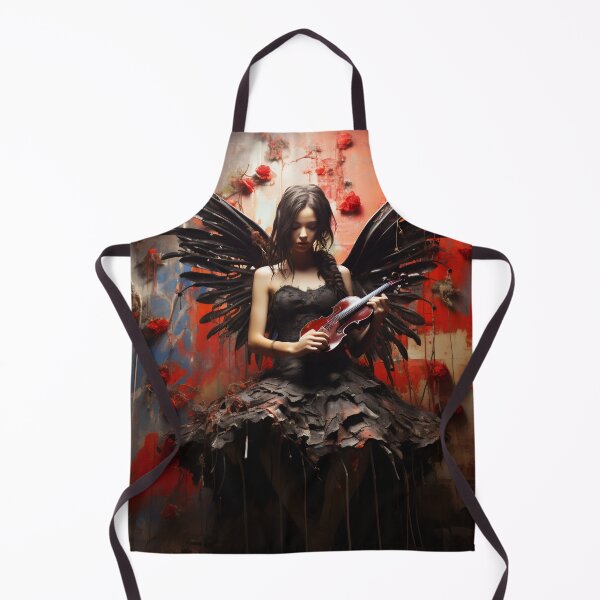 Item preview, Melody & Ink: The Tattoo-Styled Muse with a Violin Against a Crimson Grunge Canvas designed and sold by oanaunciuleanu.
