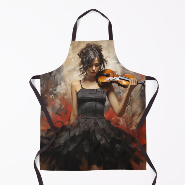Item preview, Melody & Ink: The Tattoo-Styled Muse with a Violin Against a Crimson Grunge Canvas designed and sold by oanaunciuleanu.