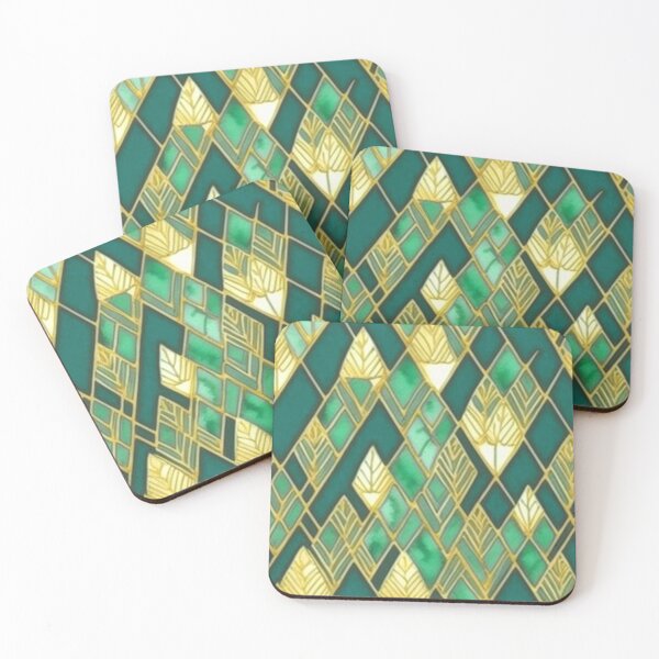 Item preview, Triangular Harmony: Geometric Teal And Golden Pattern Elegance designed and sold by Moonsiess.