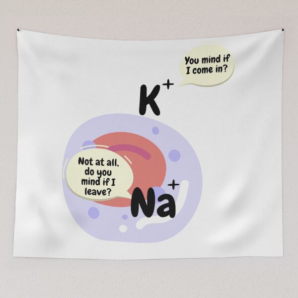 Item preview, sodium and potassium ions exchange, funny biology designed and sold by NoetherSym.