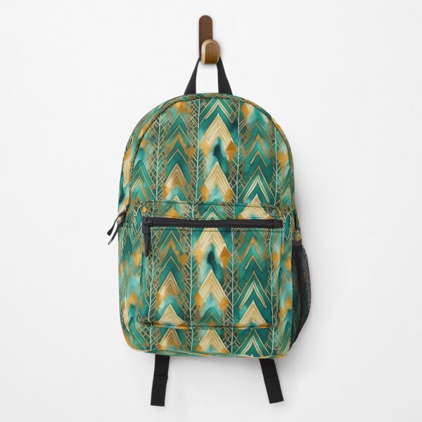 Item preview, Triangular Watercolor Harmony: Geometric Teal And Golden Pattern designed and sold by Moonsiess.