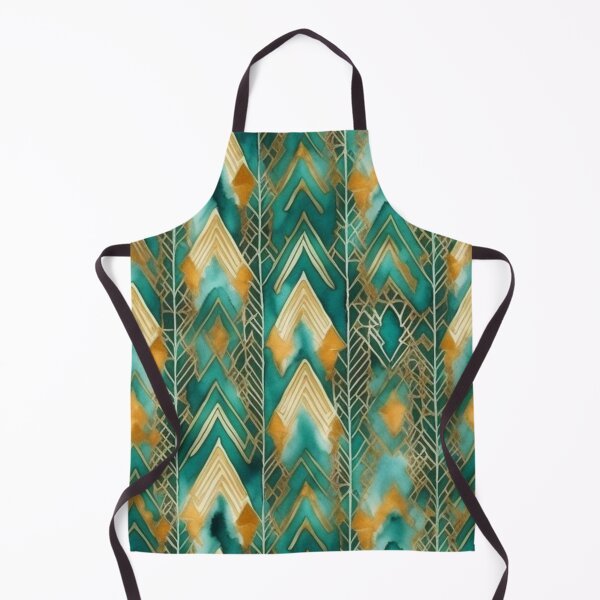 Item preview, Triangular Watercolor Harmony: Geometric Teal And Golden Pattern  designed and sold by Moonsiess.