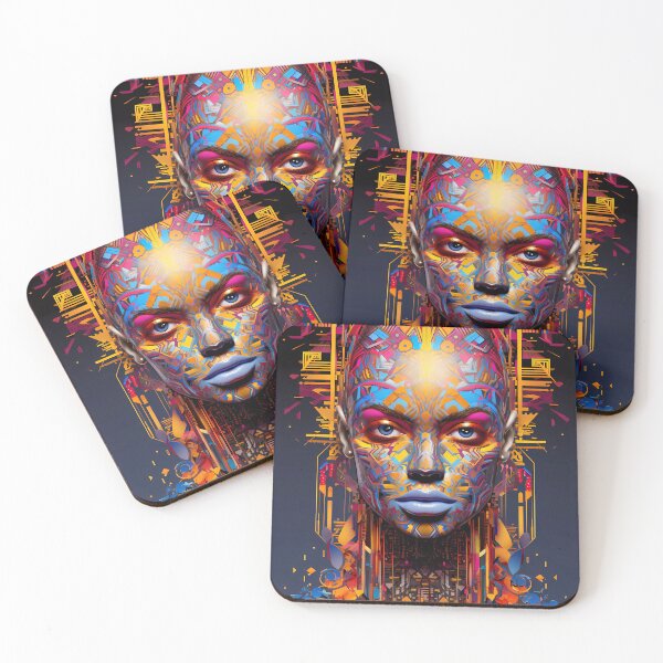Item preview, "Beyond the Borders: Abstract Portrait of a Futurist Woman" designed and sold by Art-Vortex-fr.