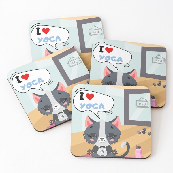 Item preview, Cat doing yoga in the gym designed and sold by studio468.