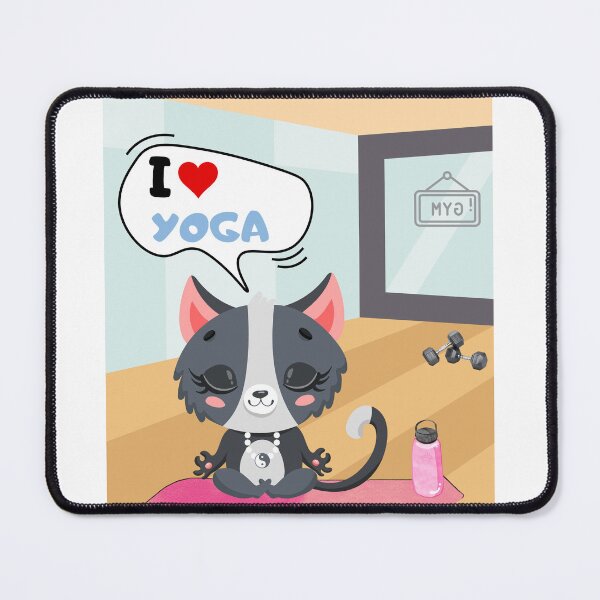 Item preview, Cat doing yoga in the gym designed and sold by studio468.