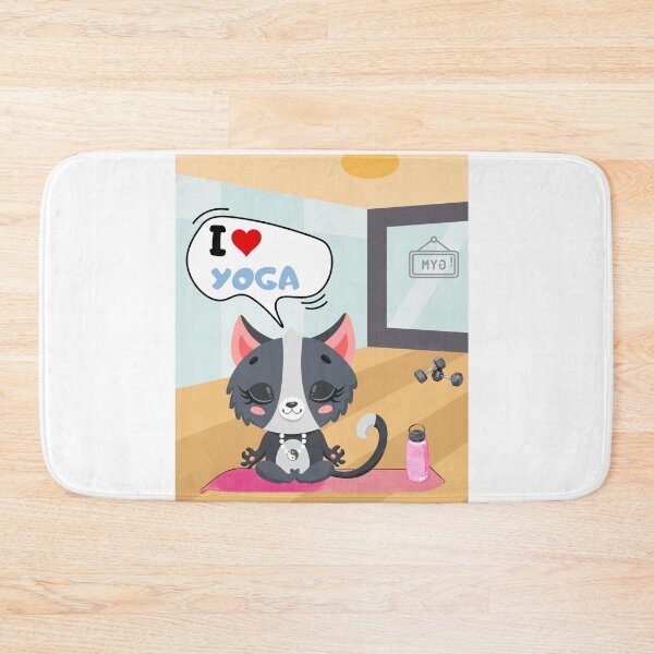 Item preview, Cat doing yoga in the gym designed and sold by studio468.