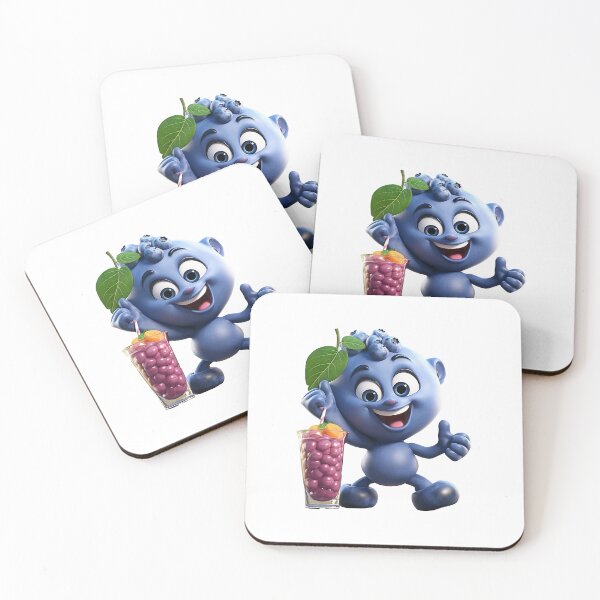 Item preview, Fruit smoothie – Mascotte who’s shaking a smoothie, 3D blackberry cartoon designed and sold by JansenGS.