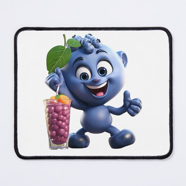 Item preview, Fruit smoothie – Mascotte who’s shaking a smoothie, 3D blackberry cartoon designed and sold by JansenGS.