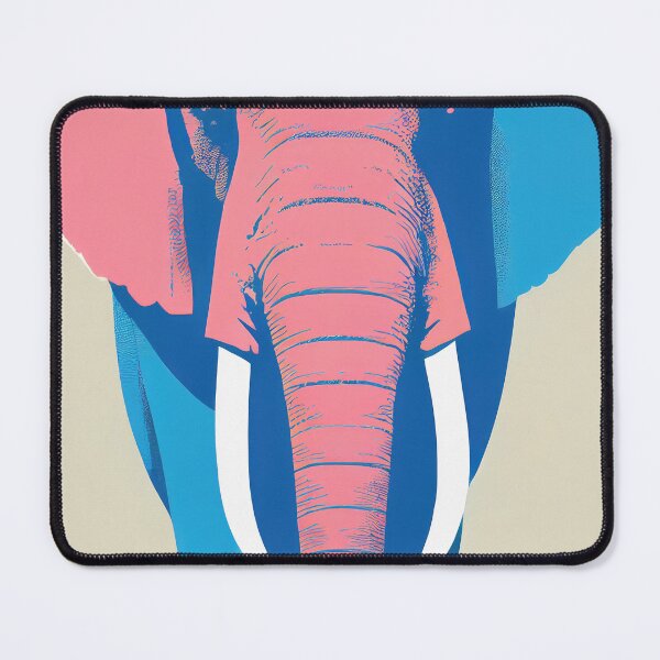 Item preview, Eclectic African Elephant Pink & Blue Bedroom Art Print designed and sold by PinkNomad.