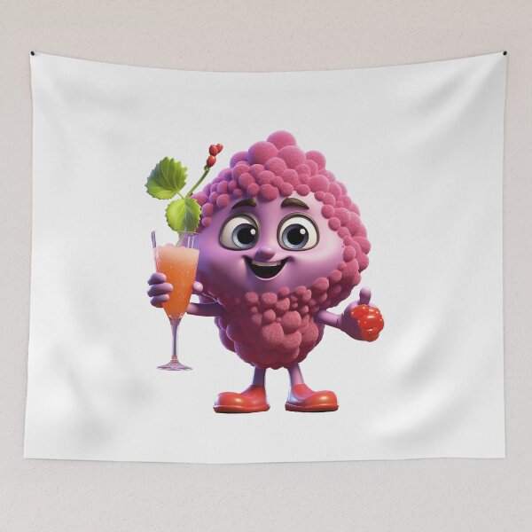 Item preview, Fruit smoothie – Mascotte who’s shaking a smoothie, 3D strawberry cartoon designed and sold by JansenGS.