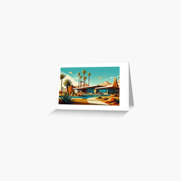 Item preview, Bungalow rétro paysage du désert de l'Arizona designed and sold by FlatLandPrints.