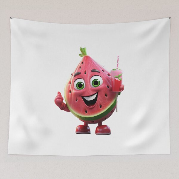 Item preview, Fruit smoothie – Mascotte who’s shaking a smoothie, 3D watermelon cartoon designed and sold by JansenGS.