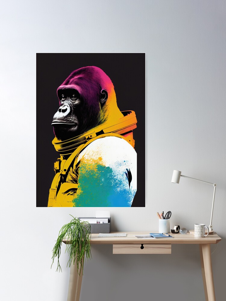 Vintage Rainbow Astronaut Gorilla Retro Kids Room Decor Art Board Print  for Sale by PinkNomad