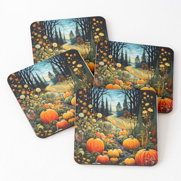 Item preview, Autumn pumpkin landscape print designed and sold by PaperieJennifer.