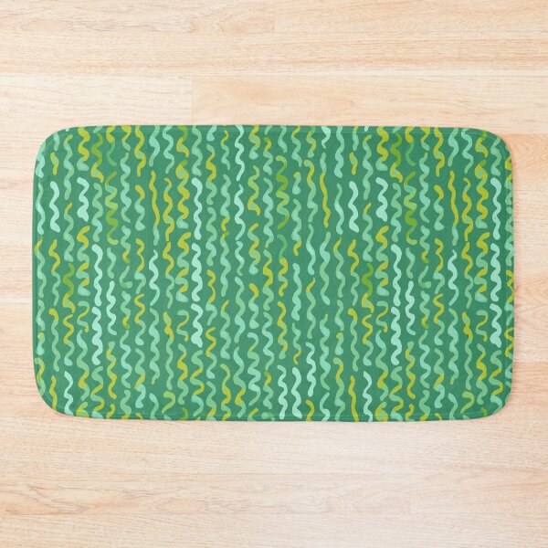 Item preview, Kelly green and lemon yellow Watercolour wavy lines designed and sold by FrancesPoff.