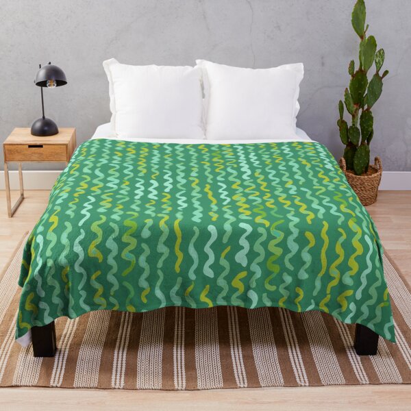 Item preview, Kelly green and lemon yellow Watercolour wavy lines designed and sold by FrancesPoff.