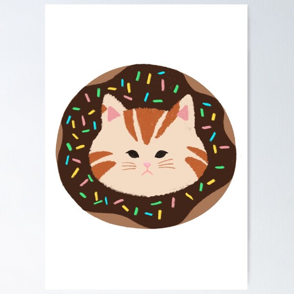 Item preview, Chocolate Donut Kitty-Adorable Cat Illustration designed and sold by DazziDazzi.