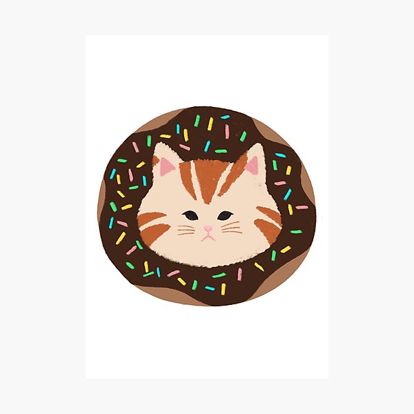 Item preview, Chocolate Donut Kitty-Adorable Cat Illustration designed and sold by DazziDazzi.