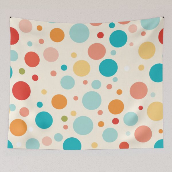 Item preview, Whimsical Toycore Confetti: Vintage Polka Dots in Retro Teal, Beige, and Orange Geometry designed and sold by Panadis.
