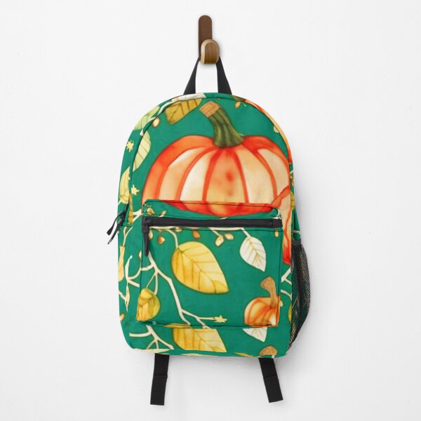 Item preview, Cute Vibrant Pumpkin Halloween Teal And Golden Pattern designed and sold by Moonsiess.