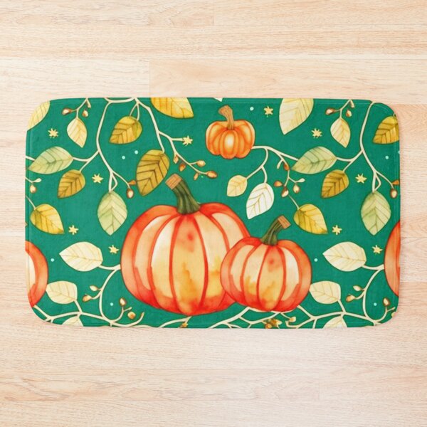 Item preview, Cute Vibrant Pumpkin Halloween Teal And Golden Pattern  designed and sold by Moonsiess.