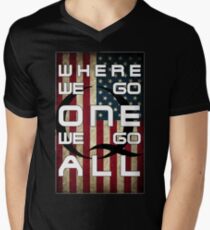 Q - QANON - WHERE WE GO ONE WE GO ALL (UPDATE read description) Men's V-Neck T-Shirt