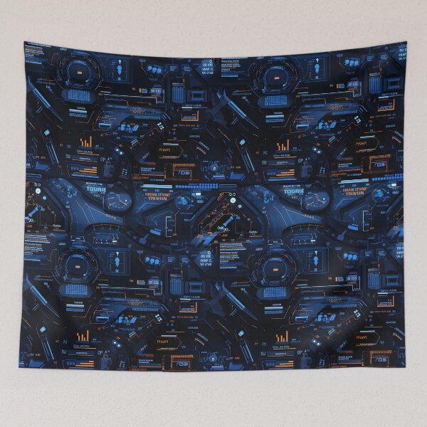 Item preview, Chrono-Tech Dreamscape: Futuristic Sci-Fi Seamless Pattern designed and sold by AlienSkinEyes.