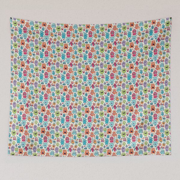 Item preview, Doodle monsters seamless pattern designed and sold by SvarunPogani.