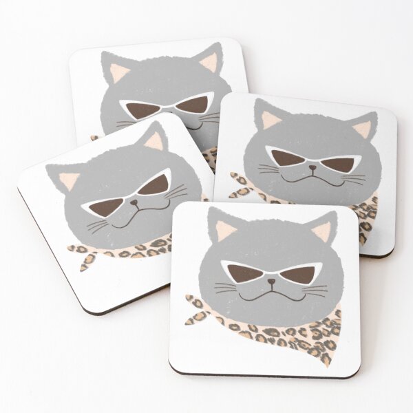 Item preview, Fashionista Feline-Cat in Sunglasses and Houndstooth Scarf designed and sold by DazziDazzi.